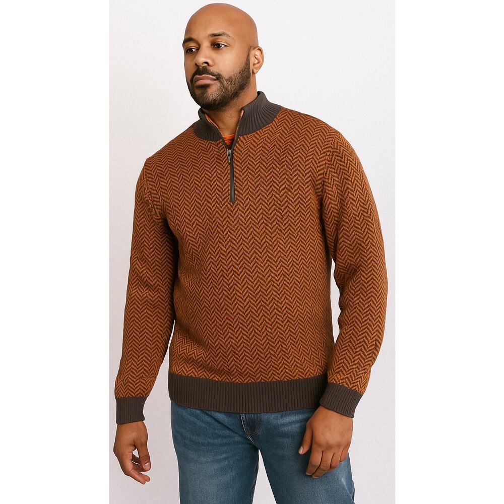 Vintage Sean John Sweater Men’s Large | Orange & Brown Retro Streetwear